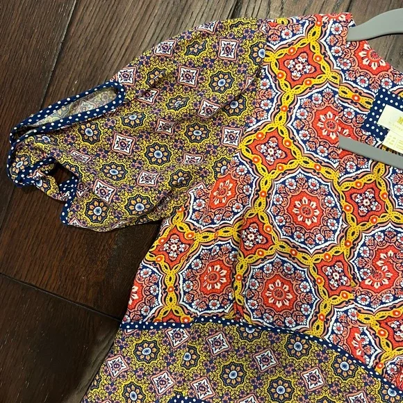 Maeve Anthropologie Pink and Brown Tiered Sundress - Picture 5 of 7